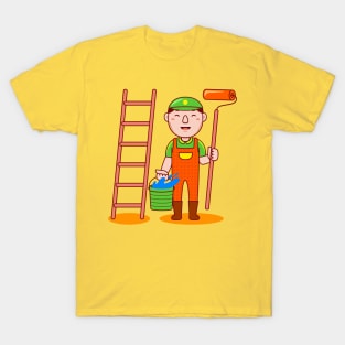 Cute Painter Cartoon T-Shirt